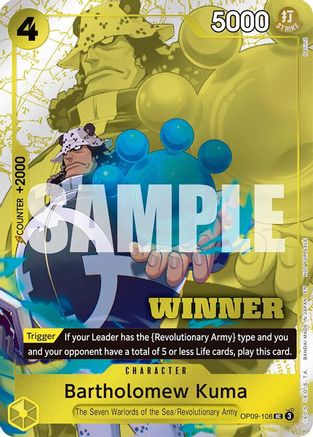 Bartholomew Kuma (Winner Pack 2025 Vol. 4) (OP09-108)  [One Piece Promotion Cards] Foil