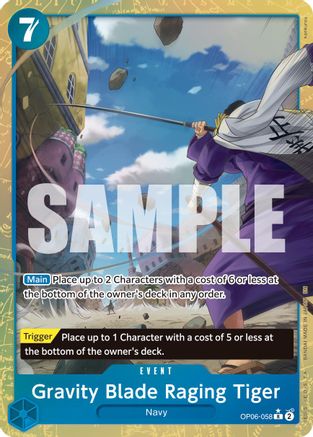 Gravity Blade Raging Tiger (Alternate Art) (OP06-058)  [Premium Booster -The Best- Vol. 2] Foil