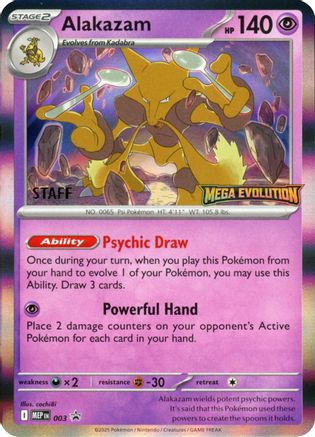 Alakazam 003 [ME Mega Evolution Promo]  - Holofoil
