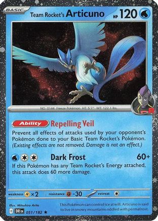 Team Rocket's Articuno 051/182 [Miscellaneous Cards & Products]  - Holofoil