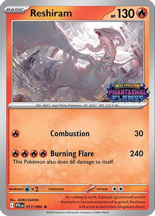 Reshiram (Phantasmal Flames Stamped) 017 [Miscellaneous Cards & Products]  - Holofoil