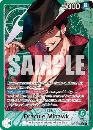 Dracule Mihawk - OP14-020 (Alternate Art) (OP14-020)  [The Azure Sea's Seven] Foil