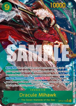 Dracule Mihawk - OP14-119 (Alternate Art) (OP14-119)  [The Azure Sea's Seven] Foil