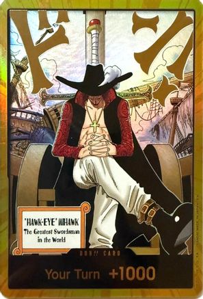 DON!! Card (Dracule Mihawk) (Gold)  [The Azure Sea's Seven] Foil