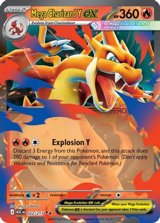 Mega Charizard Y ex 022/217 [ME Ascended Heroes]  - Holofoil