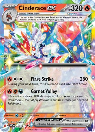 Cinderace ex 038 [ME Ascended Heroes]  - Holofoil