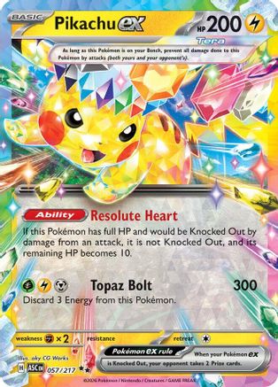 Pikachu ex 057/217 [ME Ascended Heroes]  - Holofoil