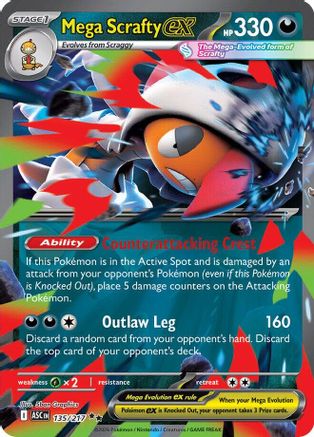 Mega Scrafty ex 135/217 [ME Ascended Heroes]  - Holofoil