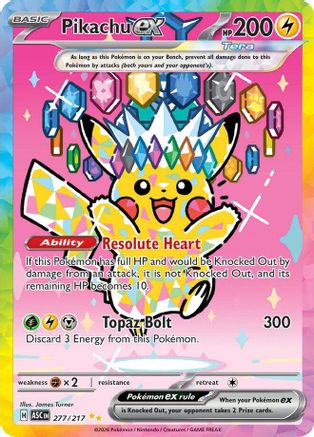 Pikachu ex 277/217 [ME Ascended Heroes]  - Holofoil