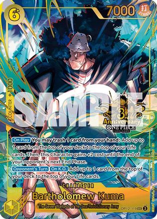 Bartholomew Kuma (Japanese Version 3rd Anniversary Set) (OP12-119)  [One Piece Promotion Cards] Foil