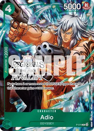 Adio (Online Regional Finalist Card Set 2025 Vol.1) (P-078)  [One Piece Promotion Cards] Foil