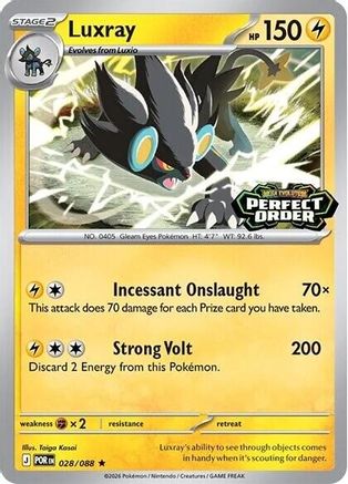Luxray (Perfect Order Stamped) 028 [Miscellaneous Cards & Products]  - Holofoil