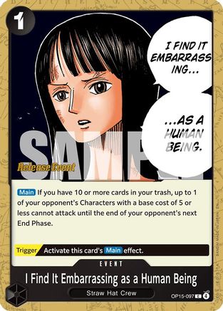 I Find It Embarrassing as a Human Being (OP15-097)  [Adventure on Kami's Island Release Event Cards]
