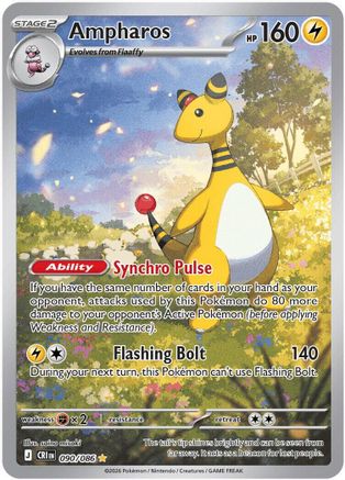 Ampharos 090/086 [ME04 Chaos Rising]  - Holofoil