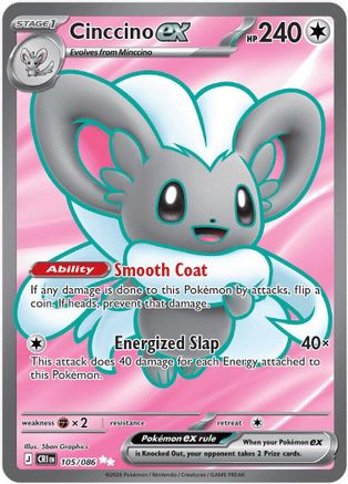 Cinccino ex 105/086 [ME04 Chaos Rising]  - Holofoil