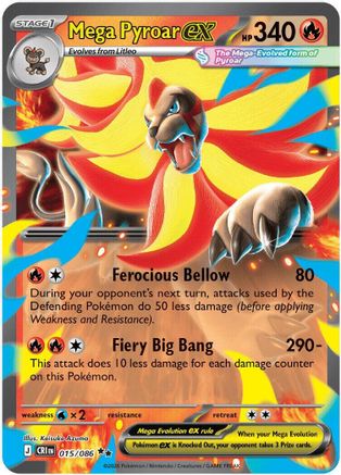 Mega Pyroar ex 015/086 [ME04 Chaos Rising]  - Holofoil