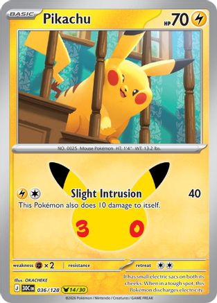 Pikachu 036/128 [ME 30th Celebration]  - Holofoil