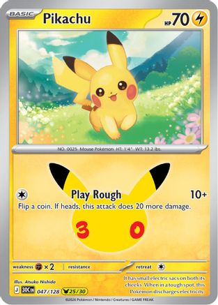 Pikachu 047/128 [ME 30th Celebration]  - Holofoil