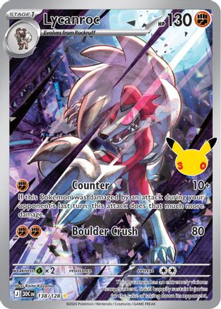 Lycanroc 138/128 [ME 30th Celebration]  - Holofoil