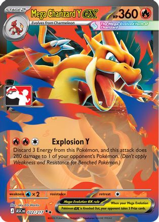 Mega Charizard Y ex 022/217 [Prize Pack Series Cards]  - Holofoil