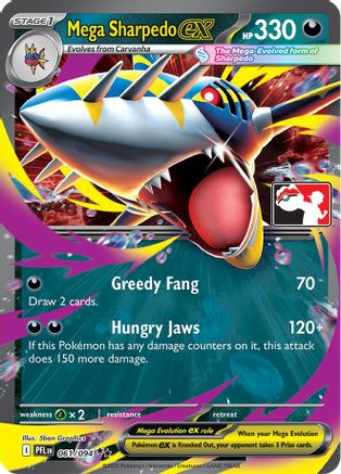 Mega Sharpedo ex 061/094 [Prize Pack Series Cards]  - Holofoil