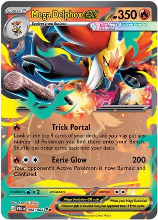 Mega Delphox ex 008 [ME05 Pitch Black]  - Holofoil