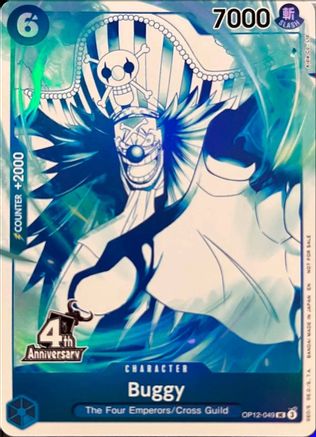 Buggy (4th Anniversary Treasure Campaign Pack) (OP12-049)  [One Piece Promotion Cards] Foil