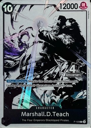 Marshall.D.Teach (4th Anniversary Treasure Campaign Pack) (P-100)  [One Piece Promotion Cards] Foil