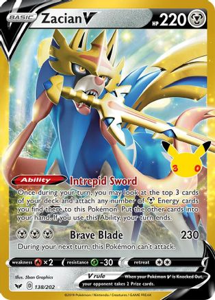 Zacian V 138/202 [ME 30th Celebration Classic Collection]  - Holofoil