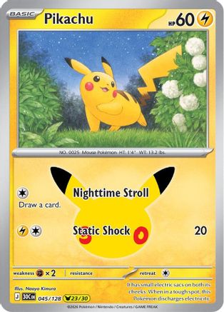 Pikachu 045/128 [ME 30th Celebration]  - Holofoil