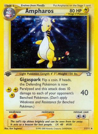 Ampharos 001/111  - Unlimited Holofoil