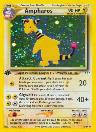 Ampharos 001/64 [Neo Revelation]  - 1st Edition Holofoil