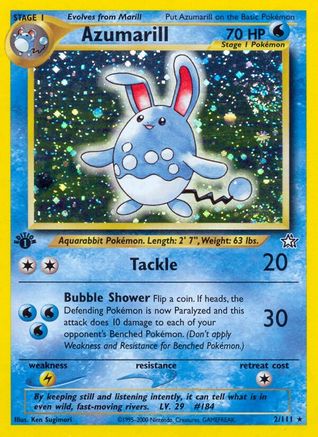 Azumarill 002/111 [Neo Genesis]  - 1st Edition Holofoil