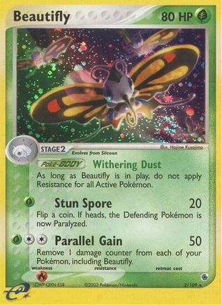 Beautifly 002/109 [Ruby and Sapphire]  - Reverse Holofoil