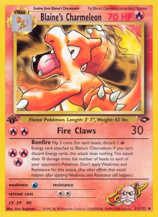 Blaine's Charmeleon 031/132 [Gym Challenge]  - 1st Edition