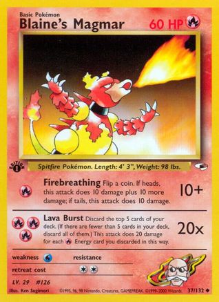Blaine's Magmar 037/132 [Gym Heroes]  - 1st Edition