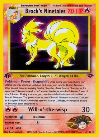 Brock's Ninetales 003/132 [Gym Challenge]  - 1st Edition Holofoil