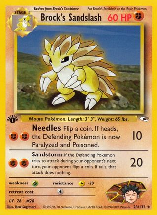 Brock's Sandslash 023/132 [Gym Heroes]  - 1st Edition