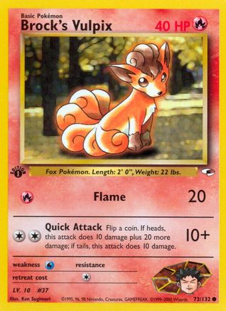 Brock's Vulpix 073 [Gym Heroes]  - 1st Edition