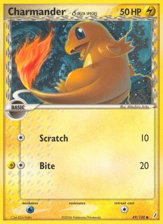 Charmander (Delta Species) 049/100  - Reverse Holofoil