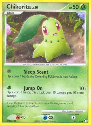 Chikorita 077/123 [Mysterious Treasures]  - Reverse Holofoil