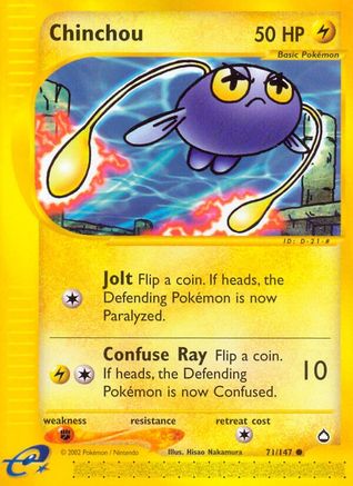 Chinchou (71) 071/147 [Aquapolis]  - Reverse Holofoil