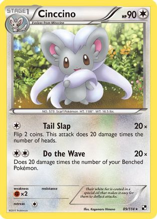 Cinccino 089 [Black and White]  - Reverse Holofoil