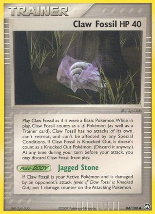 Claw Fossil 084 [Power Keepers]  - Reverse Holofoil