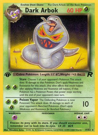 Dark Arbok (19) 019/82 [Team Rocket]  - 1st Edition