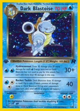 Dark Blastoise (3) 003/82 [Team Rocket]  - 1st Edition Holofoil