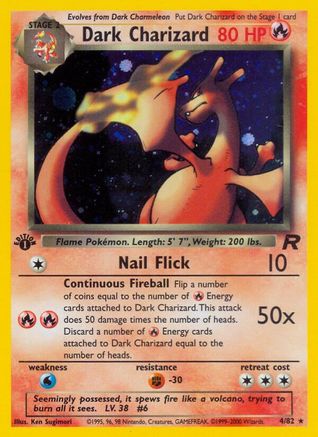 Dark Charizard (4) 004/82 [Team Rocket]  - 1st Edition Holofoil