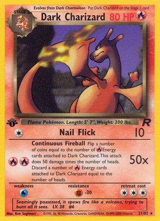 Dark Charizard (21) 021/82 [Team Rocket]  - 1st Edition