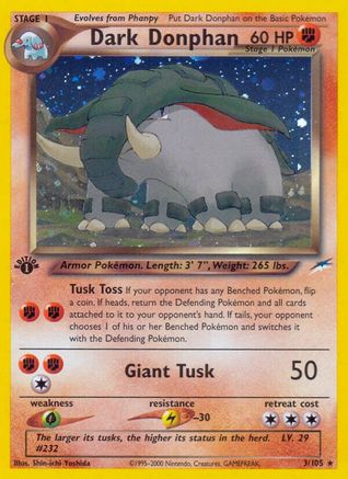 Dark Donphan 003 [Neo Destiny]  - 1st Edition Holofoil