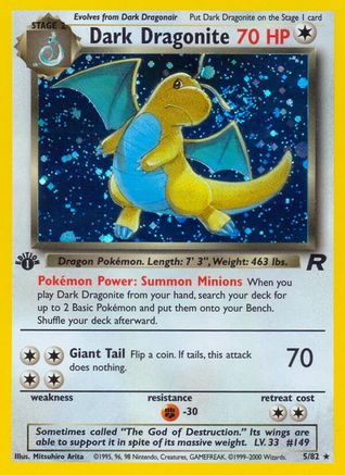 Dark Dragonite (5) 005/82 [Team Rocket]  - 1st Edition Holofoil